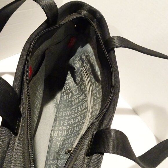 HARVEY'S The Original Seatbelt Black Tote Bag 10"x12" Two Handles Large - Picture 6 of 7